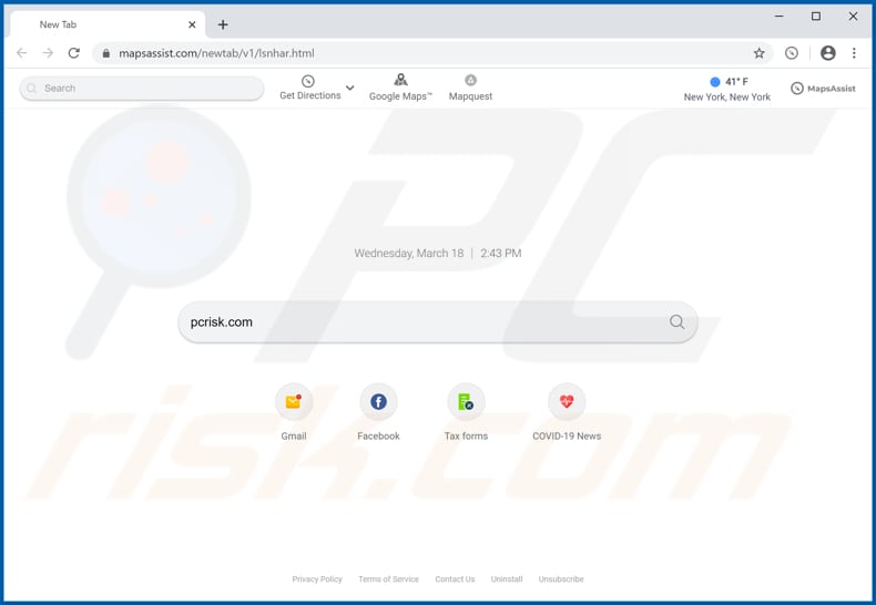 mapsassist.com browser hijacker