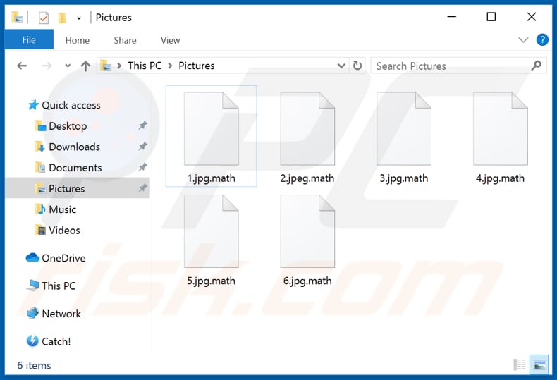 Files encrypted by Math ransomware (.math extension)