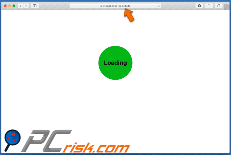 megabonus-point redirects to dear safari user scam