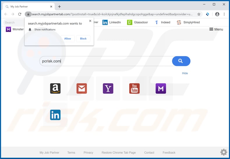 search.myjobpartnertab.com browser hijacker