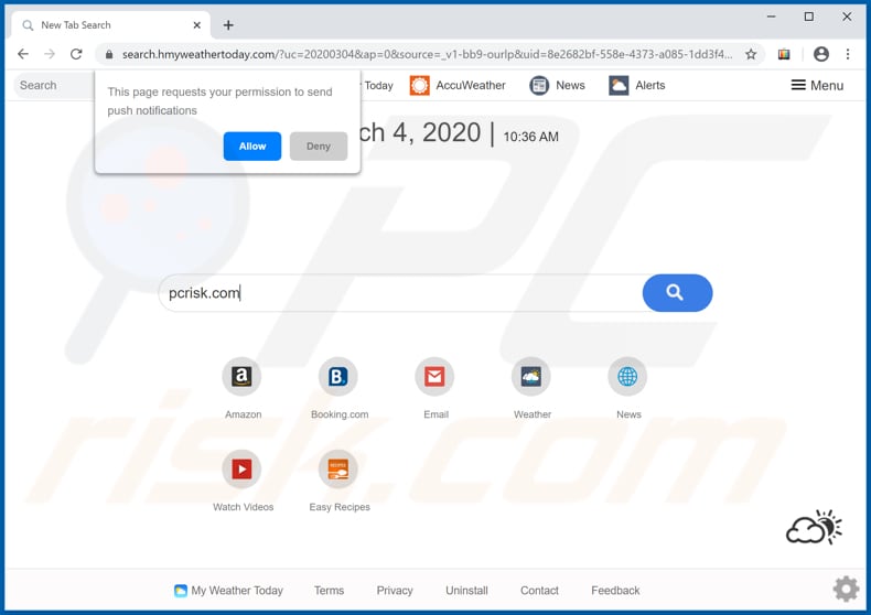 search.hmyweathertoday.com browser hijacker