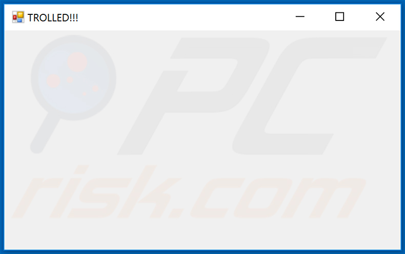 Updated MZRevenge ransomware blank pop-up window titled TROLLED!!!