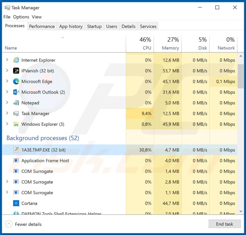 npsk 1a3e.tmp.exe malicious process in task manager