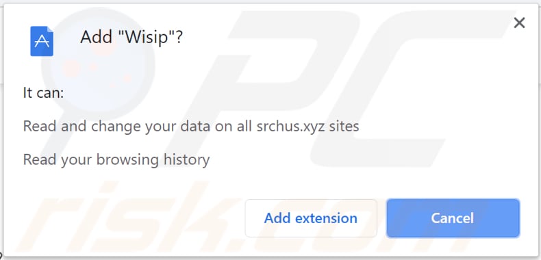 Wisip asks for a permission to be added on chrome