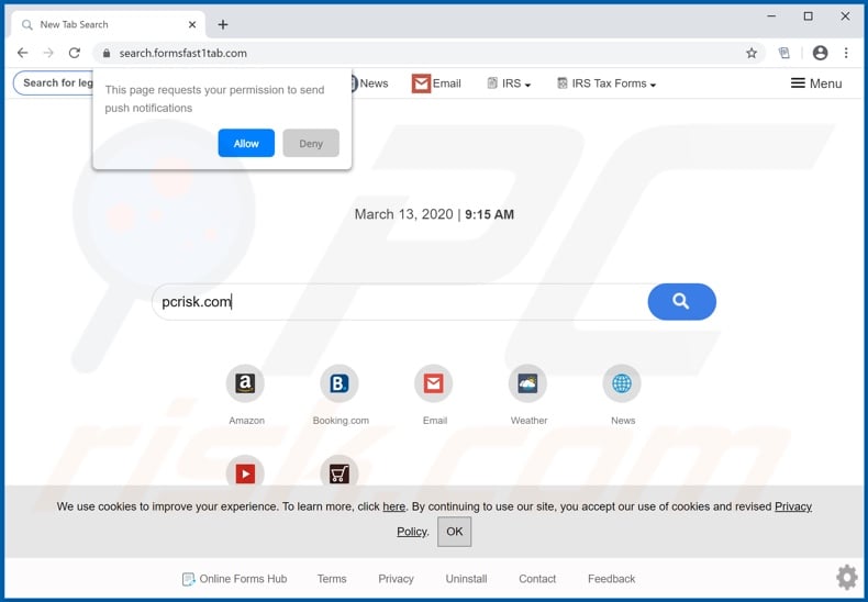 search.formsfast1tab.com browser hijacker