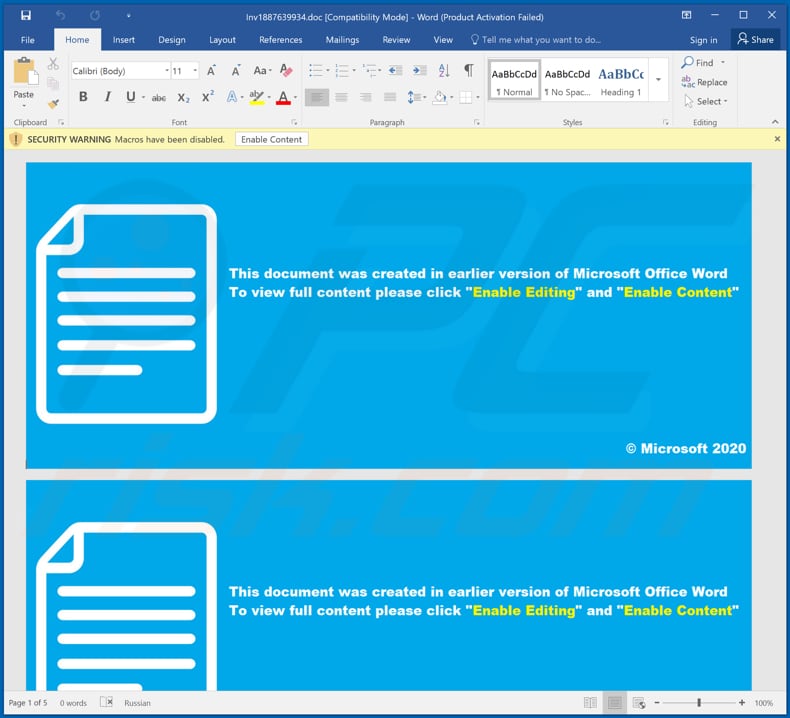 Malicious attachment distributing Ostap malware