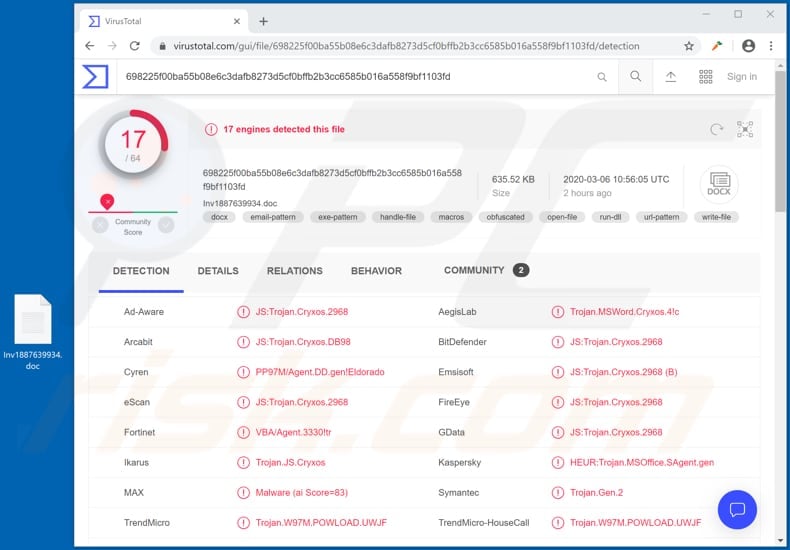 Trojan:JS/Cryxos