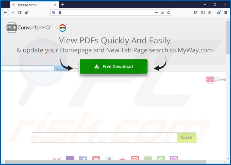 PDFConverterHQ browser hijacker another promoter