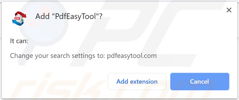 pdfeasytool browser hijacker asks for a permission to be added