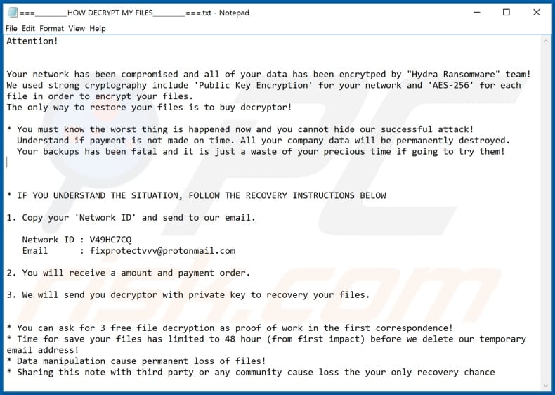 Protect decrypt instructions (===__________HOW DECRYPT MY FILES__________===.txt)