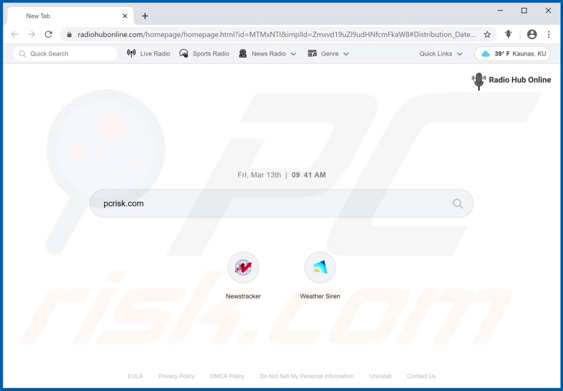 radiohubonline.com browser hijacker