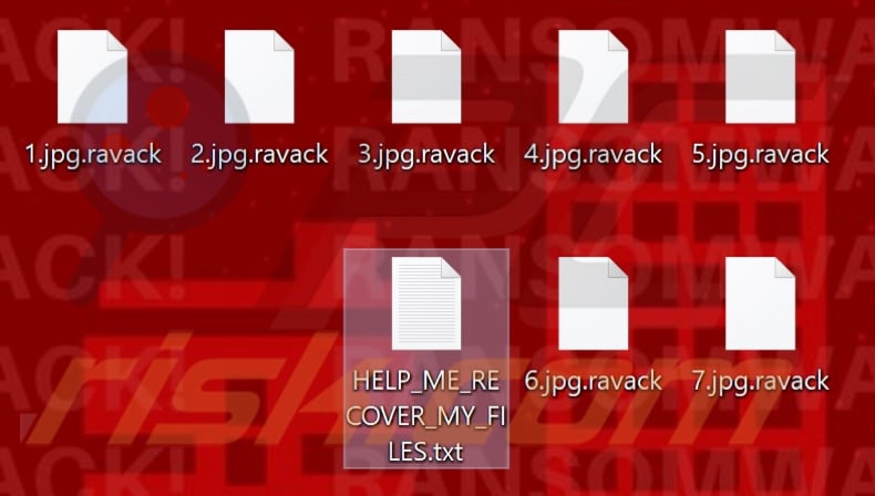 Files encrypted by Ravack ransomware (.ravack extension)