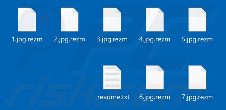 Files encrypted by Rezm ransomware (.rezm extension)