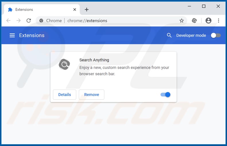 Removing searchanything.co related Google Chrome extensions