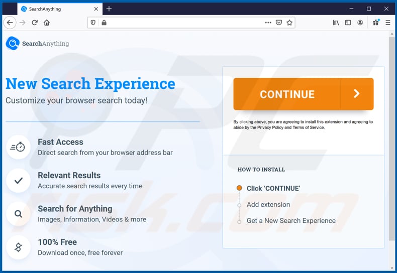 searchanything download page on firefox
