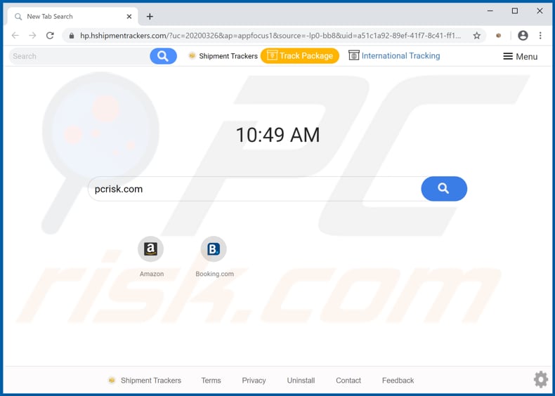 hp.hshipmentrackers.com browser hijacker