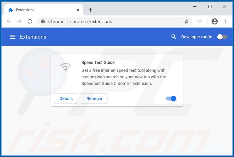 Removing speedtest-guide.com related Google Chrome extensions