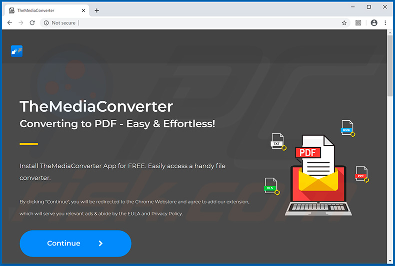 TheMediaConverter Promos adware-promoting website