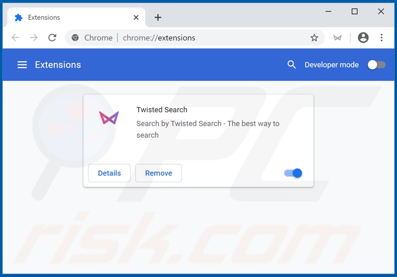 Removing feed.twistedsearch.com related Google Chrome extensions