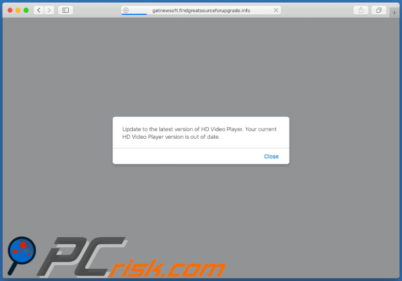 update to the latest version of hd video player scam appearance in gif image