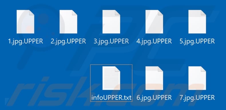 Files encrypted by UPPER ransomware (.UPPER extension)