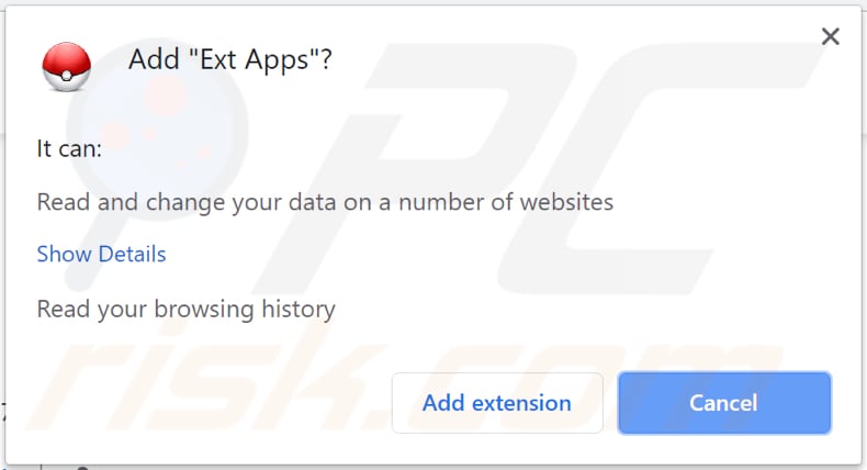 Ext Apps asks for a permission to be installed