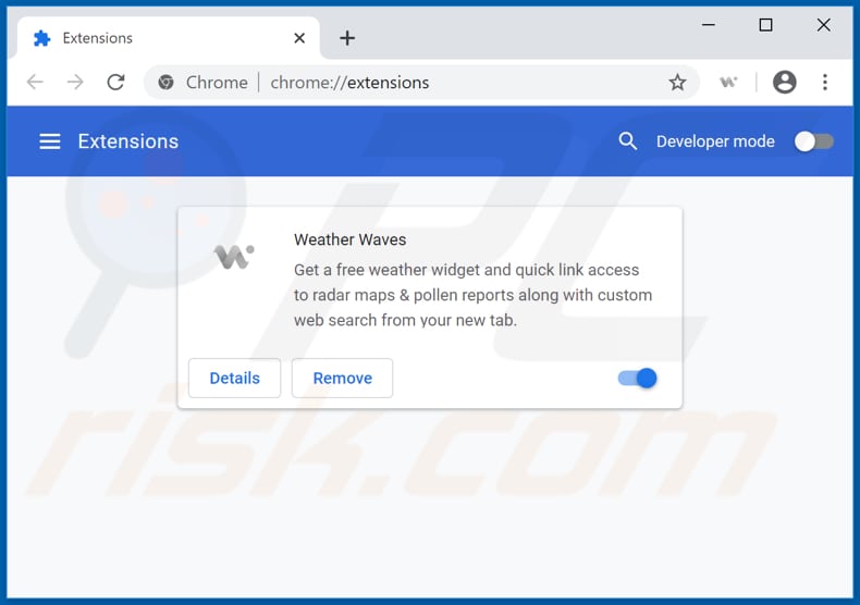 Removing weatherwaves.co related Google Chrome extensions