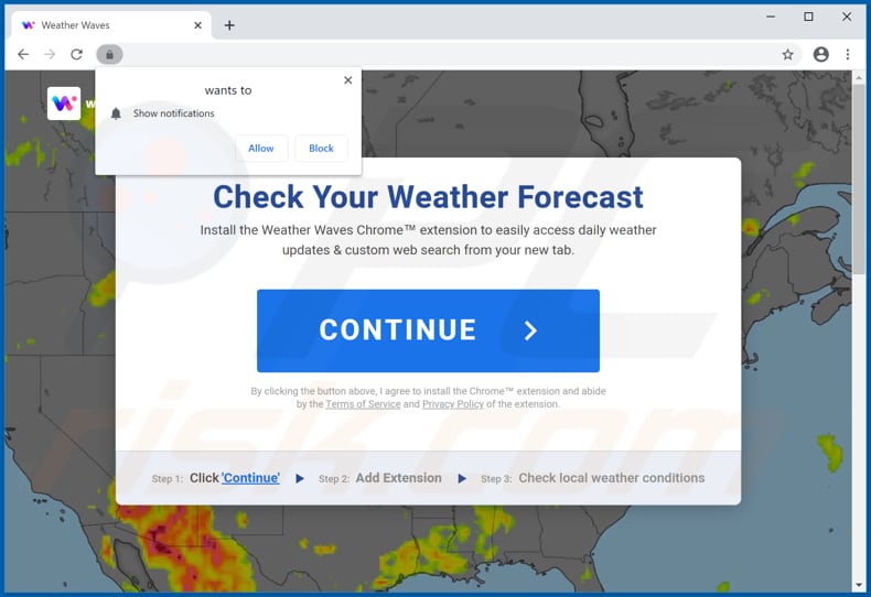 weather waves browser hijacker promoter chrome