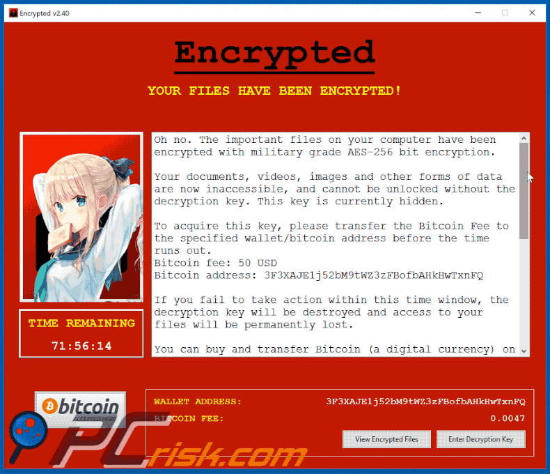 Ahegao ransomware pop-up gif