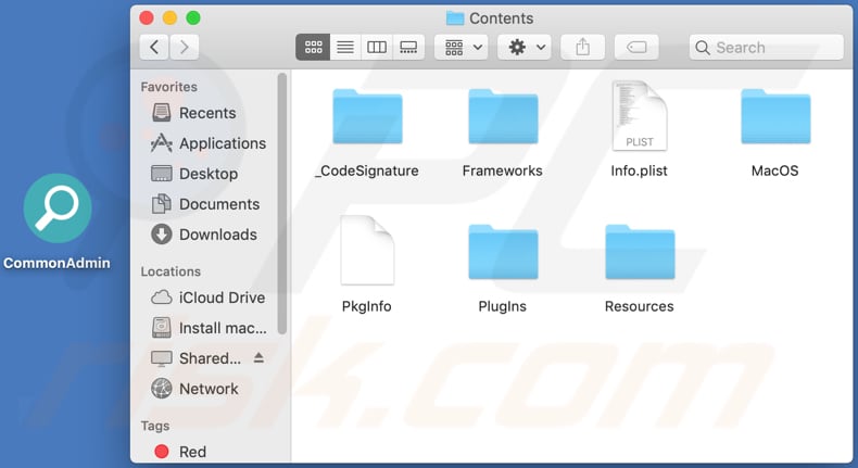 commonadmin adware contents installation folder