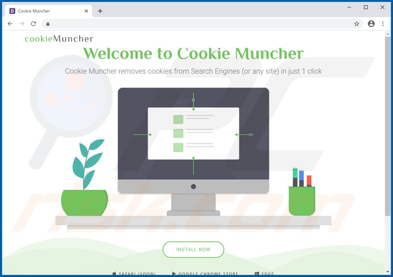 Website used to promote Cookie Muncher browser hijacker