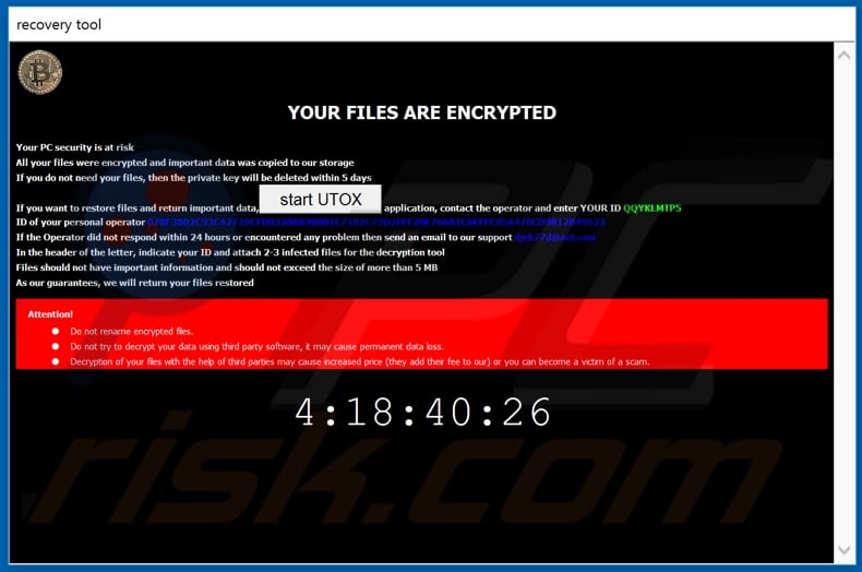 .waiting ransomware ransom-demanding message (ReadMe.hta)