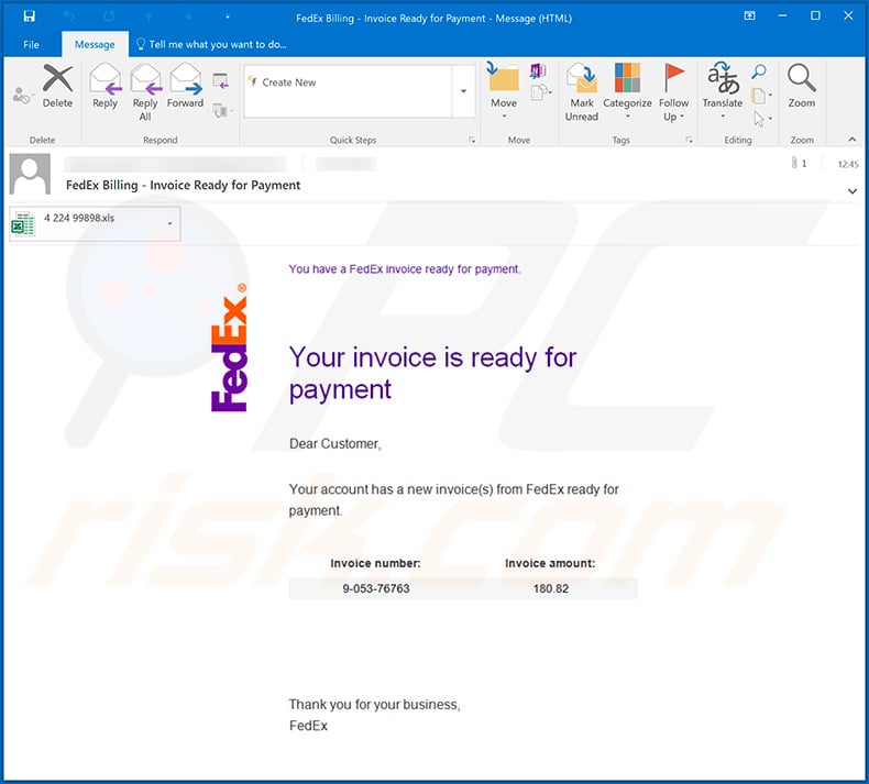 Fedex-related email spam campaign spreading Dridex malware