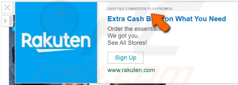 easy file converter plus promos adware displayed advertisement