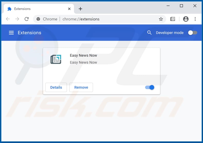 Removing Easy News Now ads from Google Chrome step 2