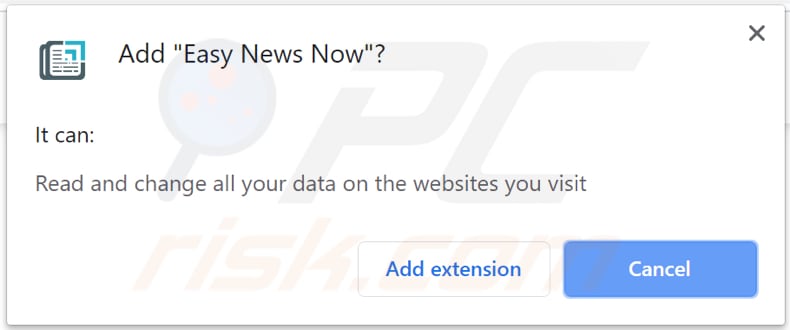 easy news now adware asks for a permission to be installed