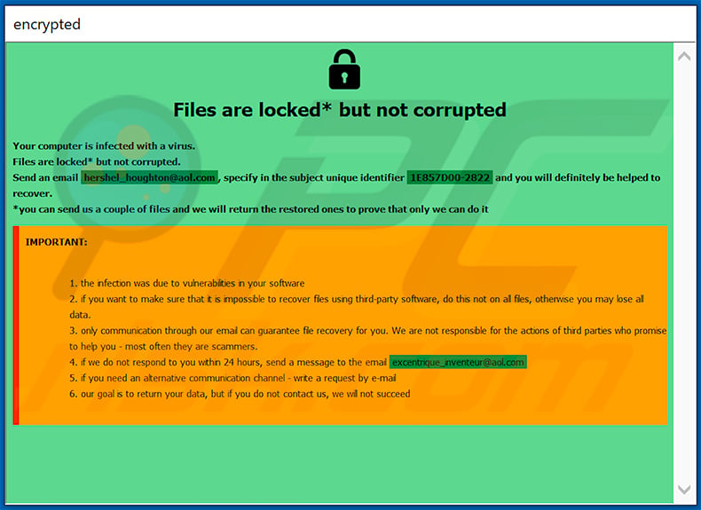 Updated Eight ransomware info.hta file