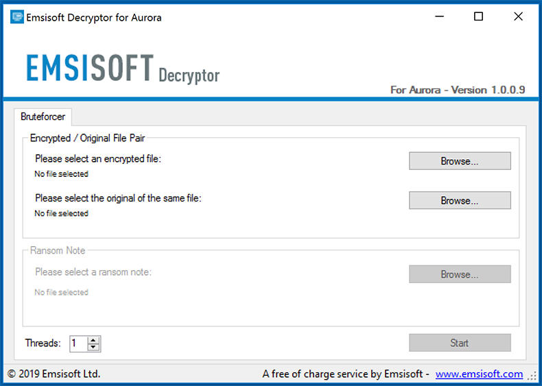 Emsisoft Aurora decryptor