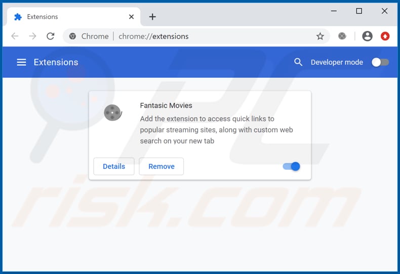 Removing fantasicmovies.com related Google Chrome extensions