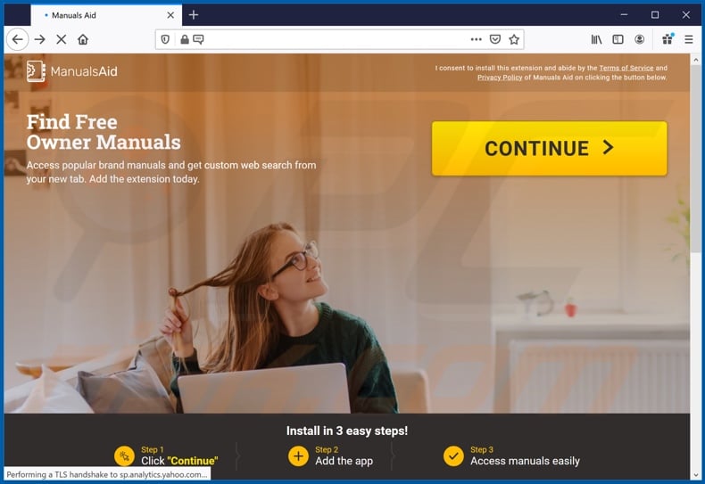 Website used to promote Find Manuals Now browser hijacker