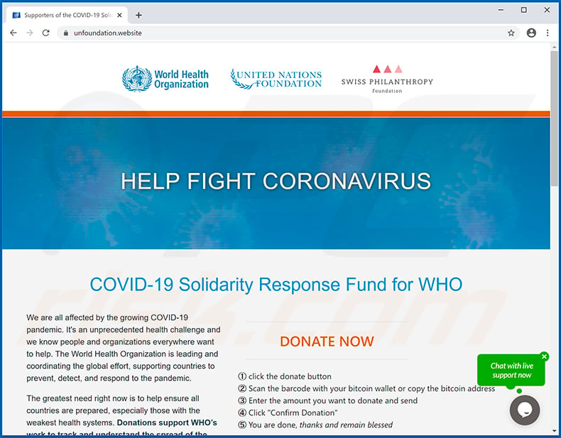 Fake World Health Organization (WHO) website spreading FireBird RAT