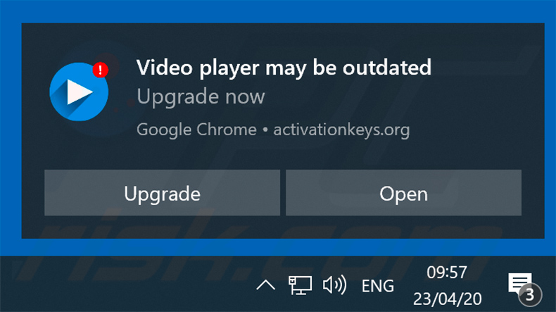 FirePlayer adware promoted via browser notifications