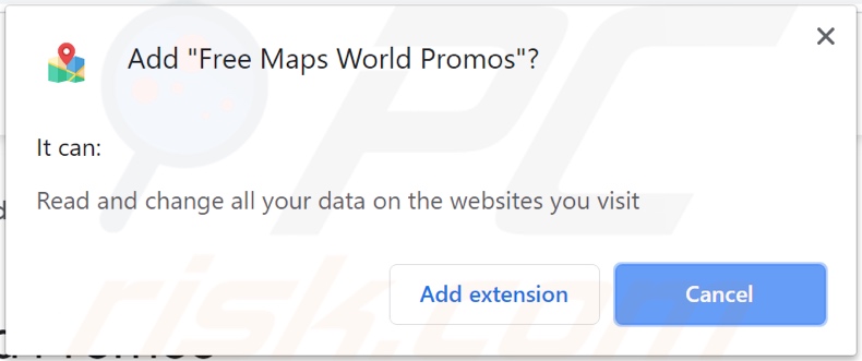 Free Maps World Promos adware asking for permissions