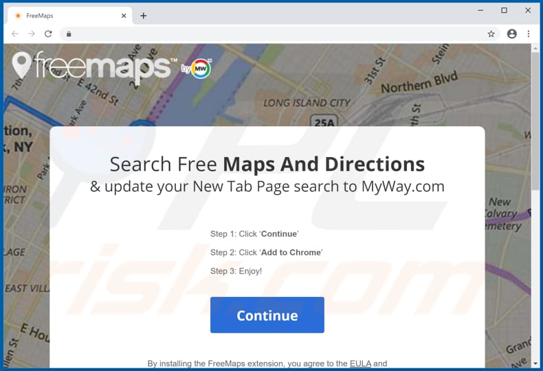 Website used to promote FreeMaps browser hijacker