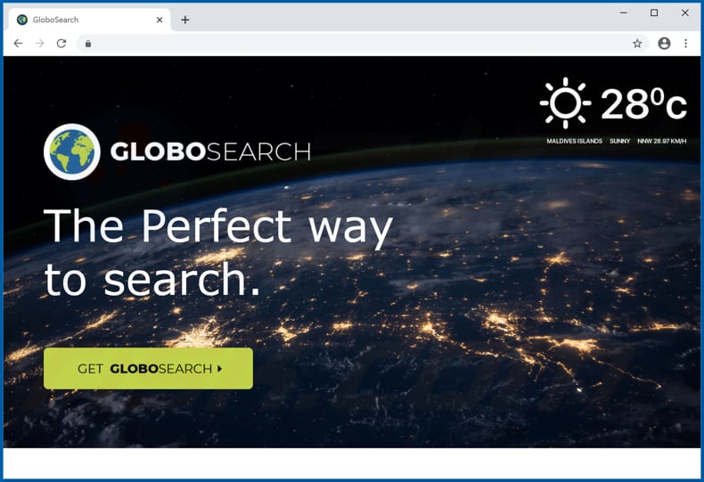 Website used to promote GloboSearch browser hijacker