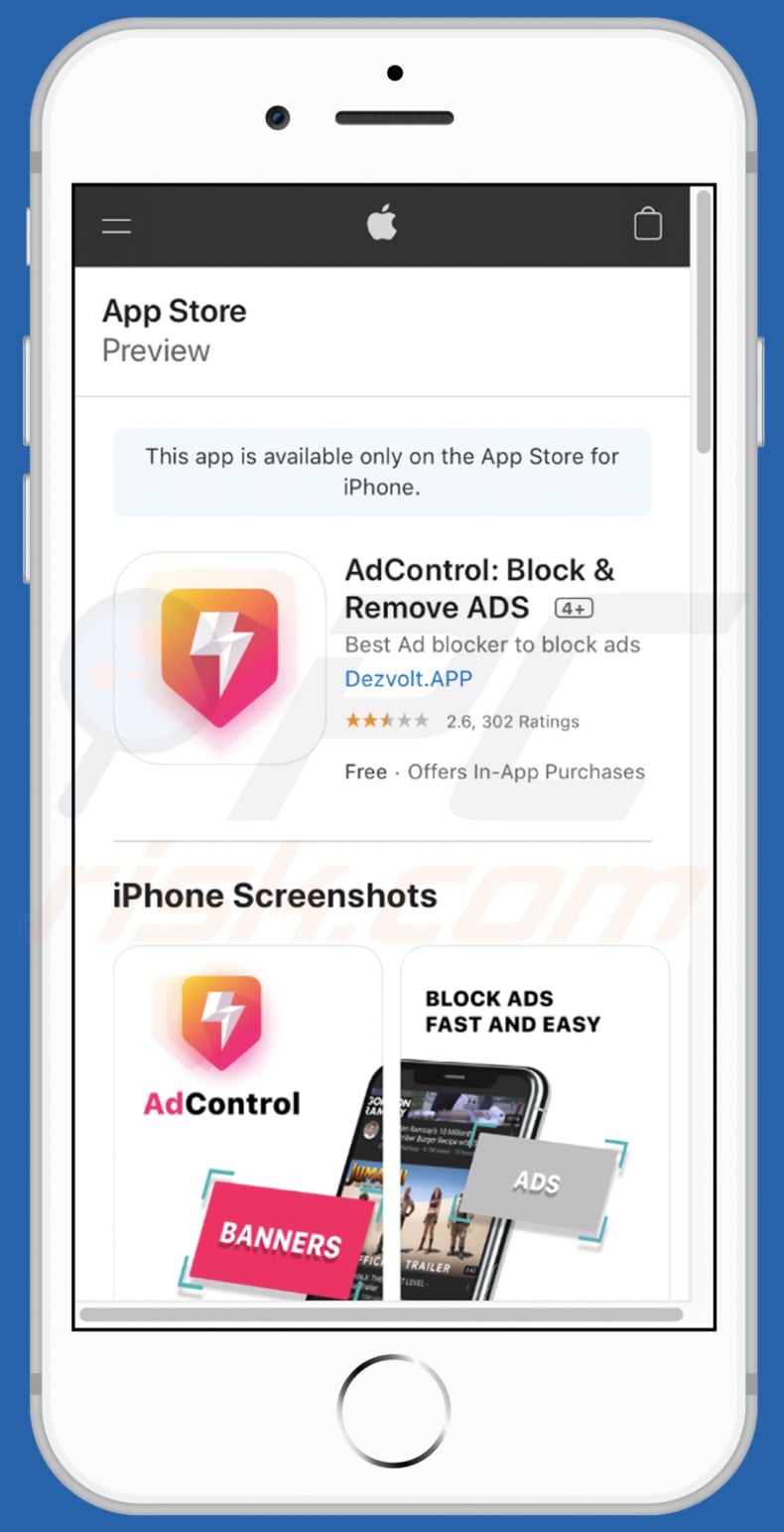 goingapp.xyz promotes AdControl Block and Remove ADS