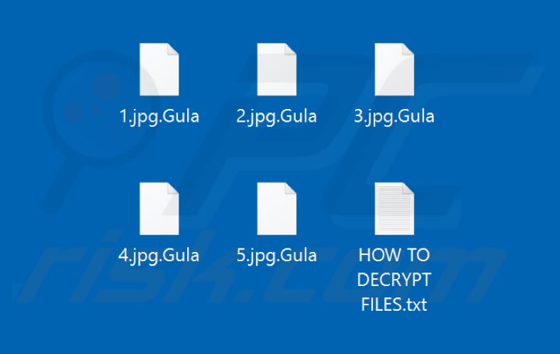 Files encrypted by Gula ransomware (.Gula extension)