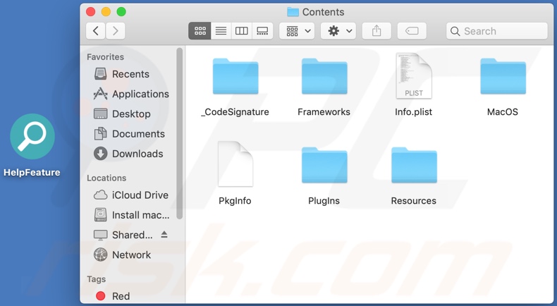 HelpFeature adware install folder