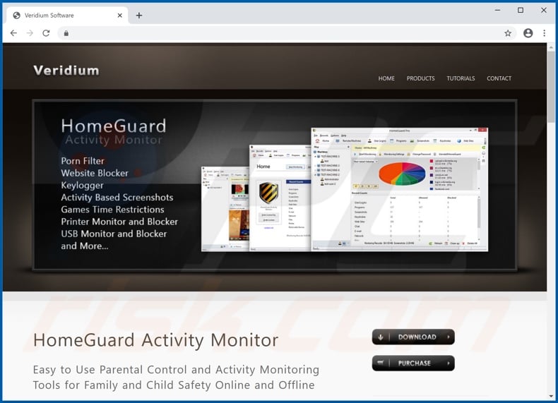 Website used to promote HomeGuard PUA