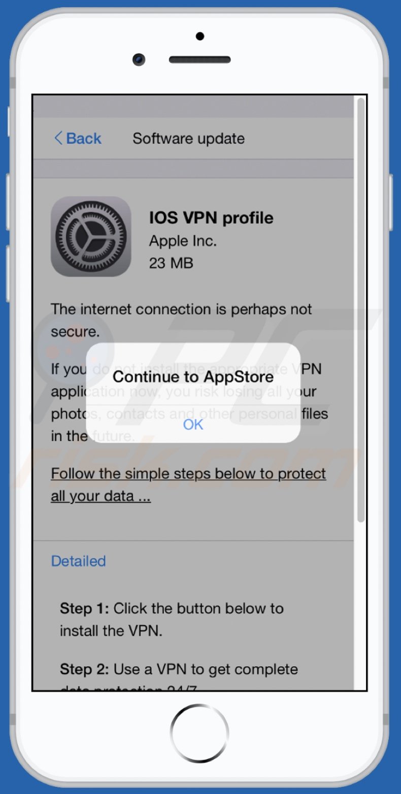 IOS VPN profile scam mobile variant
